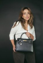 Kelly Sellier 28 Black Box Calfskin Gold Plated V Stamp - Image 6
