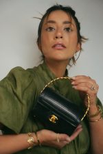 Black Lambskin Quilted Mini Vanity Chest With Handle Gold Hardware - Image 2