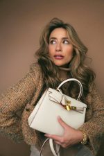 Kelly 25 Sellier Bi-Color Horseshoe (HSS) Craie/Rose Jaipur Epsom Gold Plated A Stamp - Image 2