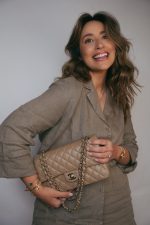 22A Dark Beige Caviar Quilted Medium Classic Flap Light Gold Hardware - Image 6