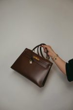 Kelly Sellier 32 Brown Box Calfskin Gold Plated [B] Stamp - Image 10