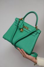 Kelly 25 Retourne Menthe Togo Gold Plated Z Stamp - Image 10