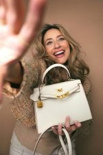 Kelly 25 Sellier Bi-Color Horseshoe (HSS) Craie/Rose Jaipur Epsom Gold Plated A Stamp - Image 6