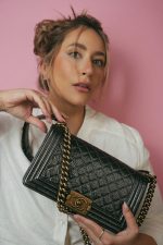 17A Black Silver Metallic Cracked Calfskin Boy Bag Old Medium Aged Bronze/Gold Hardware - Image 2
