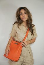 So Kelly 22 Orange Togo Palladium Plated T Stamp - Image 2
