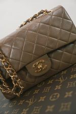 Brown Lambskin Quilted Classic Flap Small Gold Hardware - Image 6