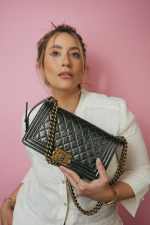 17A Black Silver Metallic Cracked Calfskin Boy Bag Old Medium Aged Bronze/Gold Hardware - Image 6