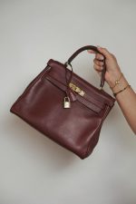 Birkin 25 Rouge H Swift Gold Plated Y Stamp - Image 10