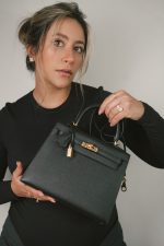 Kelly Sellier 25 Black Epsom Gold Plated Y Stamp - Image 2