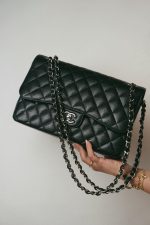 Black Jumbo Caviar Quilted Classic Flap Silver Hardware - Image 10