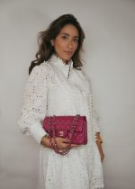 Dark Pink Caviar Quilted Classic Flap Small Light Gold Hardware - Image 6