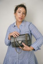 Dark Green/Khaki Lambskin Quilted Border Single Flap Gold Hardware - Image 2