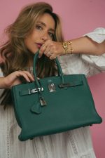 Birkin 30 Malachite Togo Palladium Plated D Stamp - Image 2