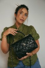 21S Black Lambskin Quilted Small Trendy CC Light Gold Hardware - Image 2