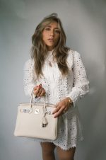 Birkin 30 Craie Togo Palladium Plated C Stamp - Image 6