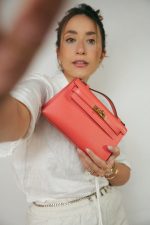 Kelly Pochette Rose Jaipur Epsom Gold Plated X Stamp - Image 2