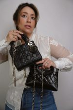 24B Black Calfskin Quilted 31 Nano Shopping Bag Light Gold Hardware - Image 2