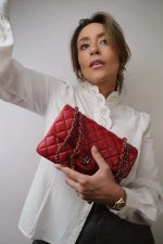 19B Red Caviar Quilted Small Classic Flap Light Gold Hardware - Image 6
