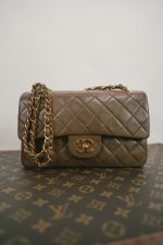 Brown Lambskin Quilted Classic Flap Small Gold Hardware - Image 10