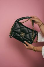22C Black Lambskin Quilted Small 19 Flap Mixed Hardware - Image 10
