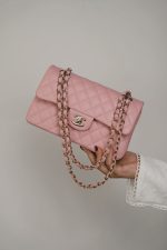 22C Sakura Pink Caviar Quilted Classic Flap Small LGHW - Image 10
