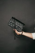So Black Lambskin Quilted Mini Rectangular Flap - Image 10