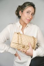 Beige Lambskin Quilted Classic Flap Medium GHW - Image 2