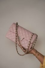 22S Light Pink Caviar Quilted Classic Flap Small Light Gold Hardware - Image 10