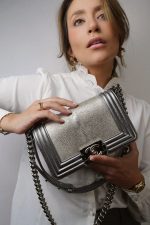 15K Silver Metallic Galuchat Stingray Boy Bag Small Silver Hardware - Image 2