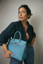 Birkin 30 Bleu Jean Togo Palladium Plated E Square Stamp - Image 6