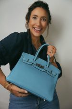 Birkin 30 Bleu Jean Togo Palladium Plated E Square Stamp - Image 2