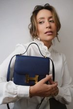 Constance 18 Bleu Saphir Epsom Gold Plated B Stamp - Image 2
