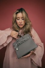 Birkin 25 Gris Meyer Togo Palladium Plated W Stamp - Image 6