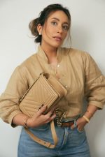 22S Beige Chevron Caviar Quilted Boy Bag Medium Light Gold Hardware - Image 2