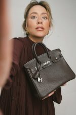 Birkin 25 Chocolate Togo Palladium Plated [I] Stamp - Image 2