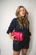 Dark Pink Python Medium Classic Double Flap - Image 6