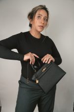 Kelly Sellier 25 Black Epsom Gold Plated Y Stamp - Image 6