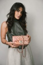 21S Metallic Rose Gold Grained Lambskin Quilted Mini Rectangular Flap LGHW - Image 2