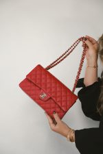 22P Red Caviar Quilted Medium Classic Flap Light Gold Hardware - Image 10