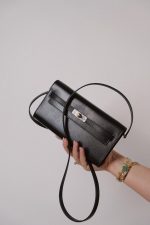 Kelly Wallet To Go Black Chamkila Electrum Plated W Stamp - Image 10
