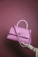 Light Pink Caviar Quilted Lizard Embossed Coco Handle  Small LGHW - Image 10