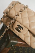 Beige Lambskin Quilted Mini Rectangular Single Flap - Image 15