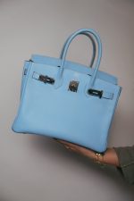 Birkin 30 Candy Celeste Mykonos? Epsom Palladium Plated O Square Stamp - Image 10