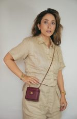 24K Burgundy Lambskin Quilted Mini Vanity Case With Chain GHW - Image 6