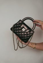 25A Metallic Brown Calfskin Quilted Nano Kelly Shopper Aged Gold Hardware - Image 10