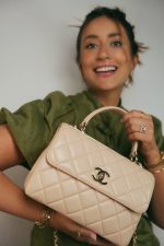 Beige Lambskin Quilted Small Trendy CC Light Gold Hardware - Image 2