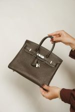 Birkin 25 Chocolate Togo Palladium Plated [I] Stamp - Image 10