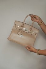 Birkin 30 Argyle Tadelakt Guilloche Palladium Plated R Square Stamp - Image 10