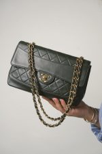 Dark Green/Khaki Lambskin Quilted Border Single Flap Gold Hardware - Image 10