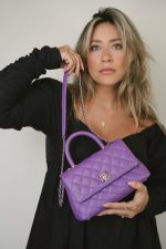 Purple Caviar Quilted Small Coco Handle LGHW - Image 2